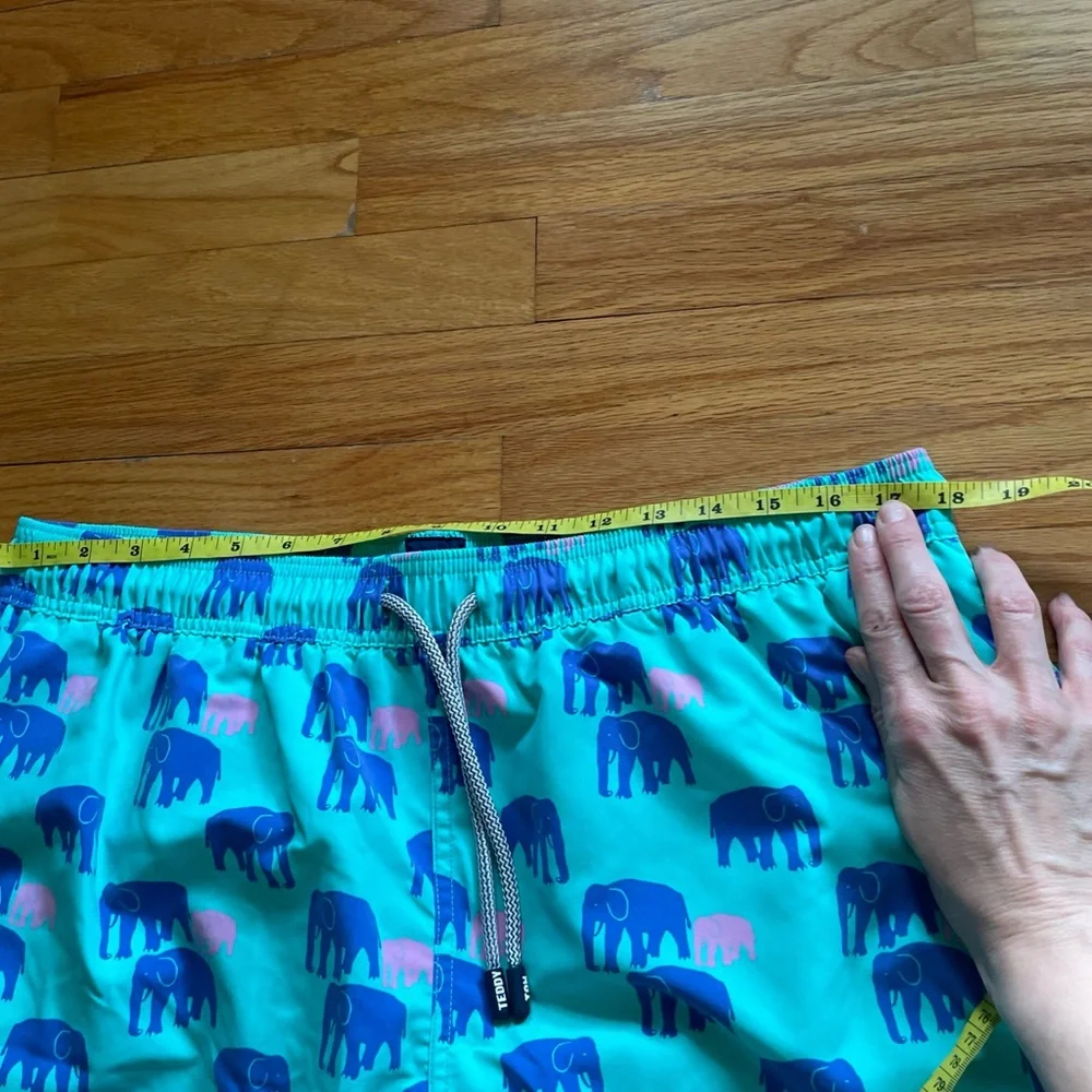 Tom & Teddy Seahorse Print Swim Trunks Blue Green New w Tags Size Mens‎ XXL